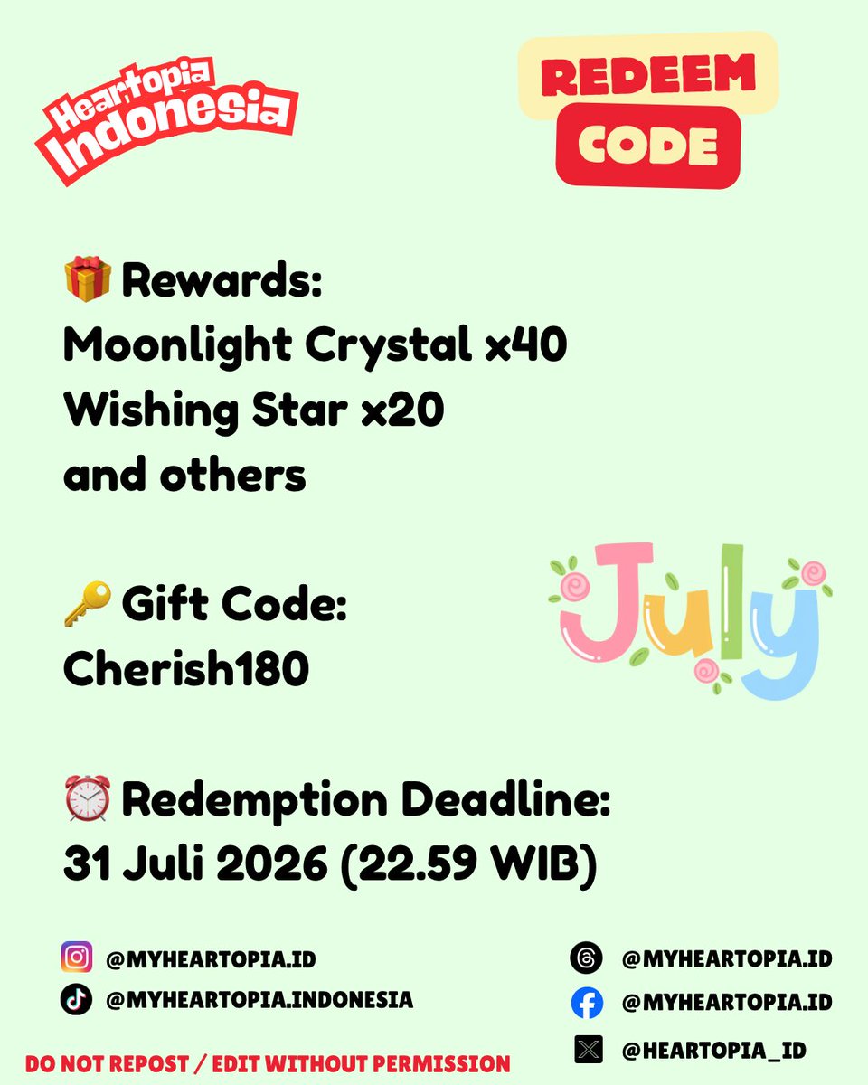Heartopia_ID's tweet photo. Kode kode 🥳🥳

#heartopia #heartopiaindonesia #heartopiagame https://t.co/gnw6gxlcsr