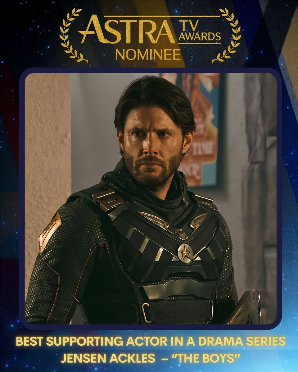 AcklesNews_'s tweet photo. The Boys is nominated for 7 Astra TV Awards including:
• Best Drama Series
 • Best Streaming Drama Ensemble
 • Best Actor in a Drama Series – Antony Starr
 • Best Supporting Actor in a Drama Series – Jensen Ackles
 • Best Guest Actor in a Drama Series – Giancarlo Esposito
 • Best Guest Actor in a Drama Series – Paul Reiser
 • Best Directing in a Drama Series - Blood and Bone - Directed by Phil Sgriccia
#SoldierBoy
