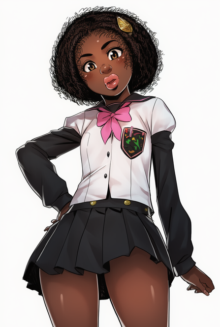 fren_FAST6's tweet photo. I am trying...to make a black chick with normal White proportions.

This is what @novelaiofficial gives me https://t.co/YKKhGlKbbv