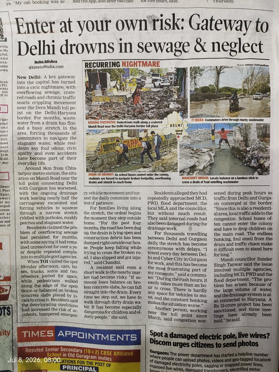 Vijay_____Kumar's tweet photo. @CMODelhi @cmohry 
News coverage by @TOIIndiaNews @TOIGurgaon #Mandi #GwalPahari Road @LtGovDelhi https://t.co/qSBVN8CG17