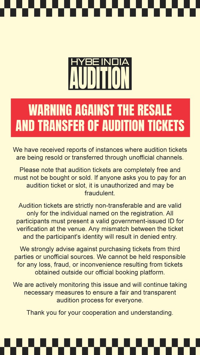 HYBE_INDIA's tweet photo. IMPORTANT NOTICE https://t.co/UsQCLOcmqv