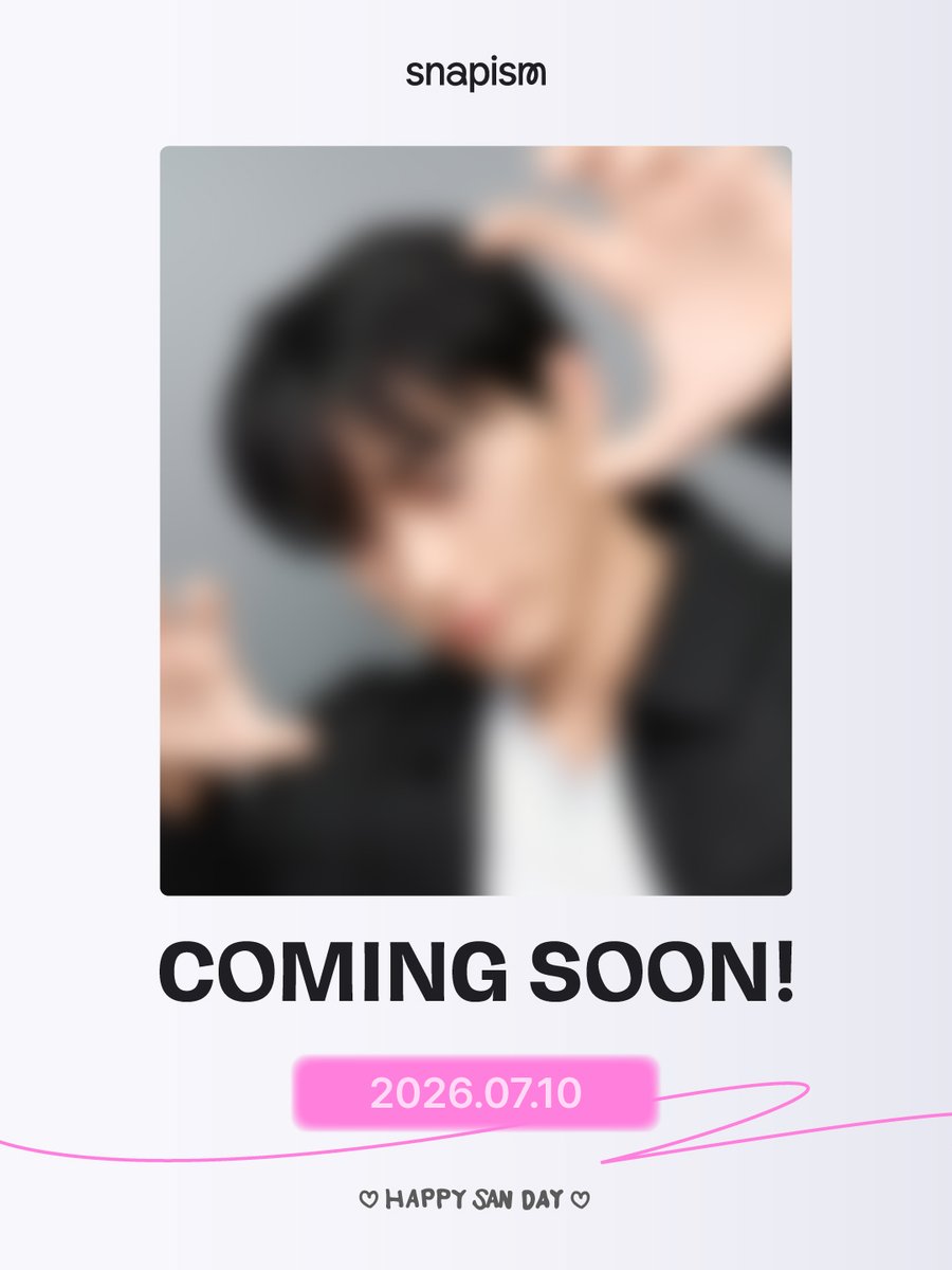 photoism_kr's tweet photo. PHOTOISM X ATEEZ 산 (SAN)
ARTIST FRAME &amp; snapism OPEN !

7월 10일 포토이즘과 스내피즘에서
산의 초상을 만나보세요 👀

📅 26.07.10 – 26.08.09

ONLY IN PHOTOISM https://t.co/AwwjgsMWg4