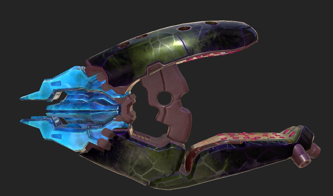 ChoukaiKaiNi's tweet photo. Needler texture progress. 

I'm avoiding using any greys. Covenant weapons must have COLOR https://t.co/BNRQ9LyNEb