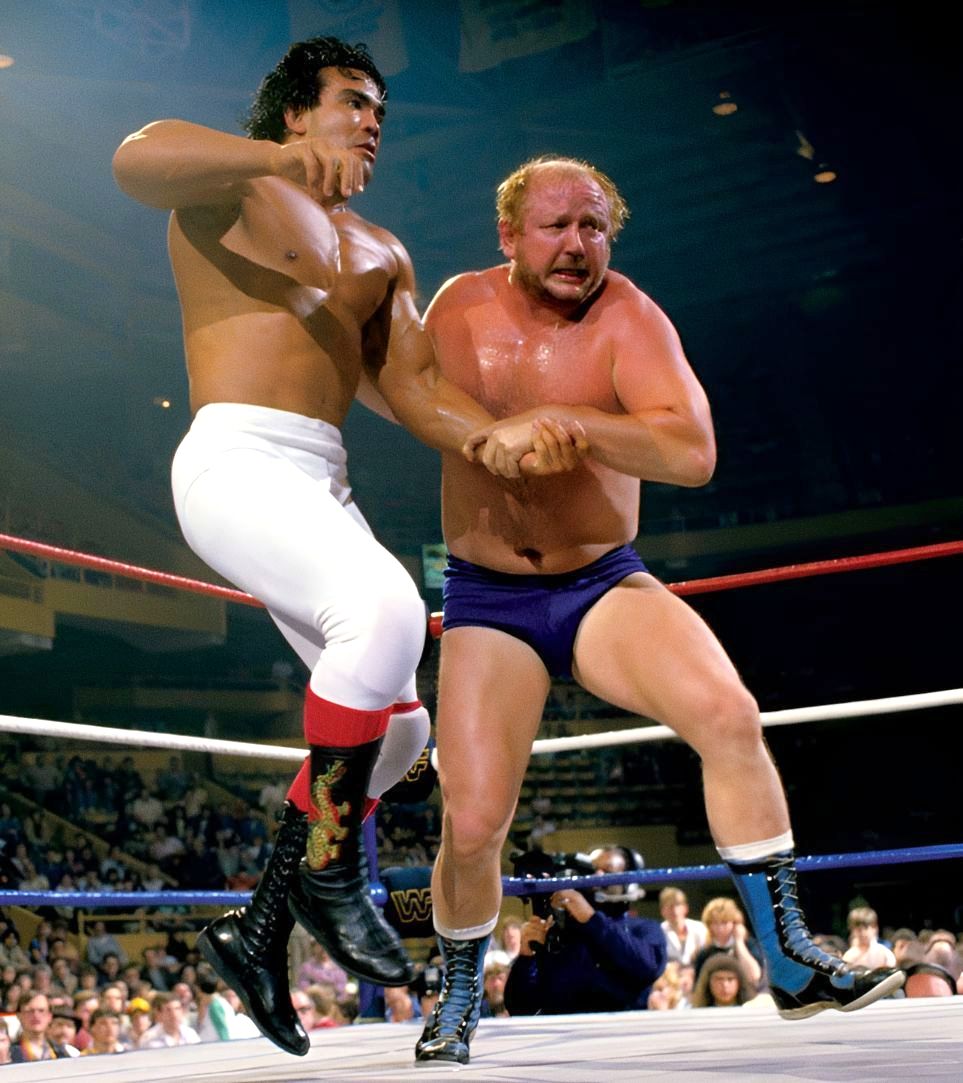 WWFWrestling1's tweet photo. 📸 WWF In-Ring Action! #WWF #WWE #HossFunk #RickySteamboat https://t.co/P1Q6ZvO39l