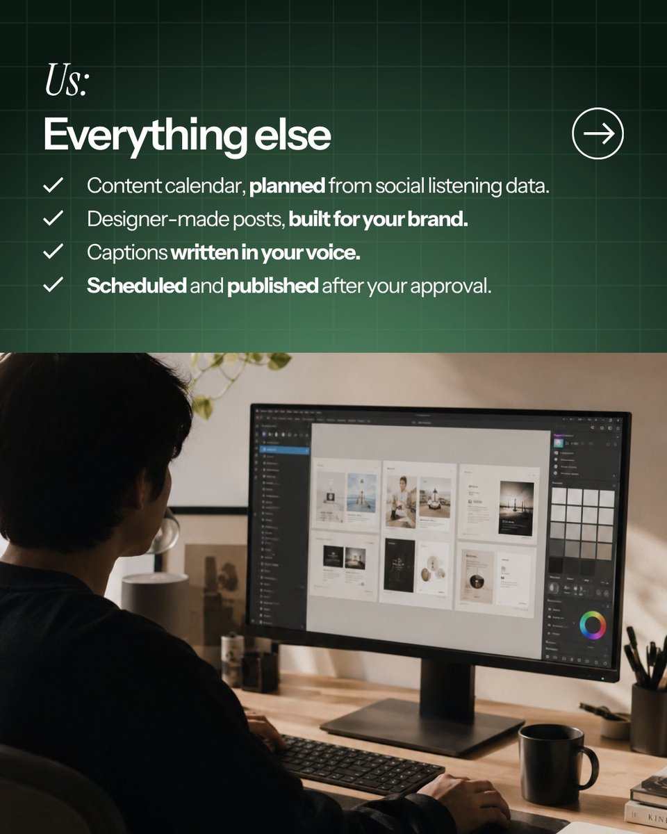 krakensocials's tweet photo. Ten-minute form from you. Designer-made posts, captions, scheduling, and reporting from us.

Every month. From £295/month. No contracts.

#SocialMedia https://t.co/O0DC9Ng8ta