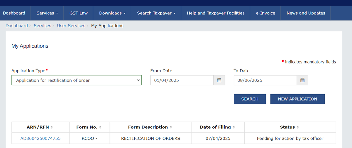 harishdevda169's tweet photo. More than 1 year have passed since I filed an Application for Rectification on the GST Portal. The law requires the rectification order to be passed within 3m, yet the application still shows "Pending for action by tax officer." @cbic_india @Infosys_GSTN #GST #TaxpayerRights https://t.co/p42ddbw3pq