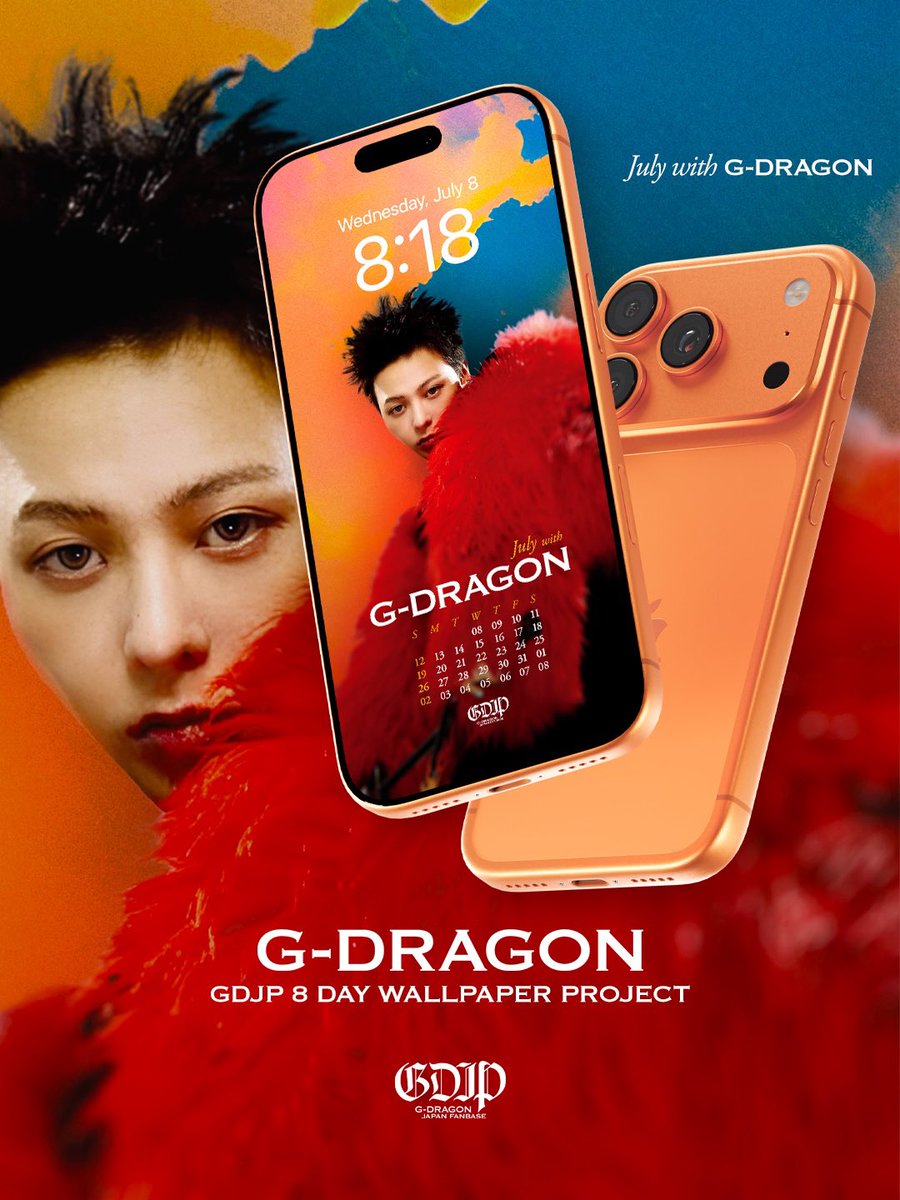 gdragon_japan's tweet photo. GDJP 8DAY WALLPAPER PROJECT -July-

毎月8日に、8日から始まるカレンダー付きwallpaperをお届けします。

Every month on the 8th, we’ll drop a new wallpaper with a calendar starting on the 8th.

#GDRAGON #GDJP #Keep8Close #GDJP8DAYWALLPAPER

@IBGDRGN https://t.co/v1hbroMkAi