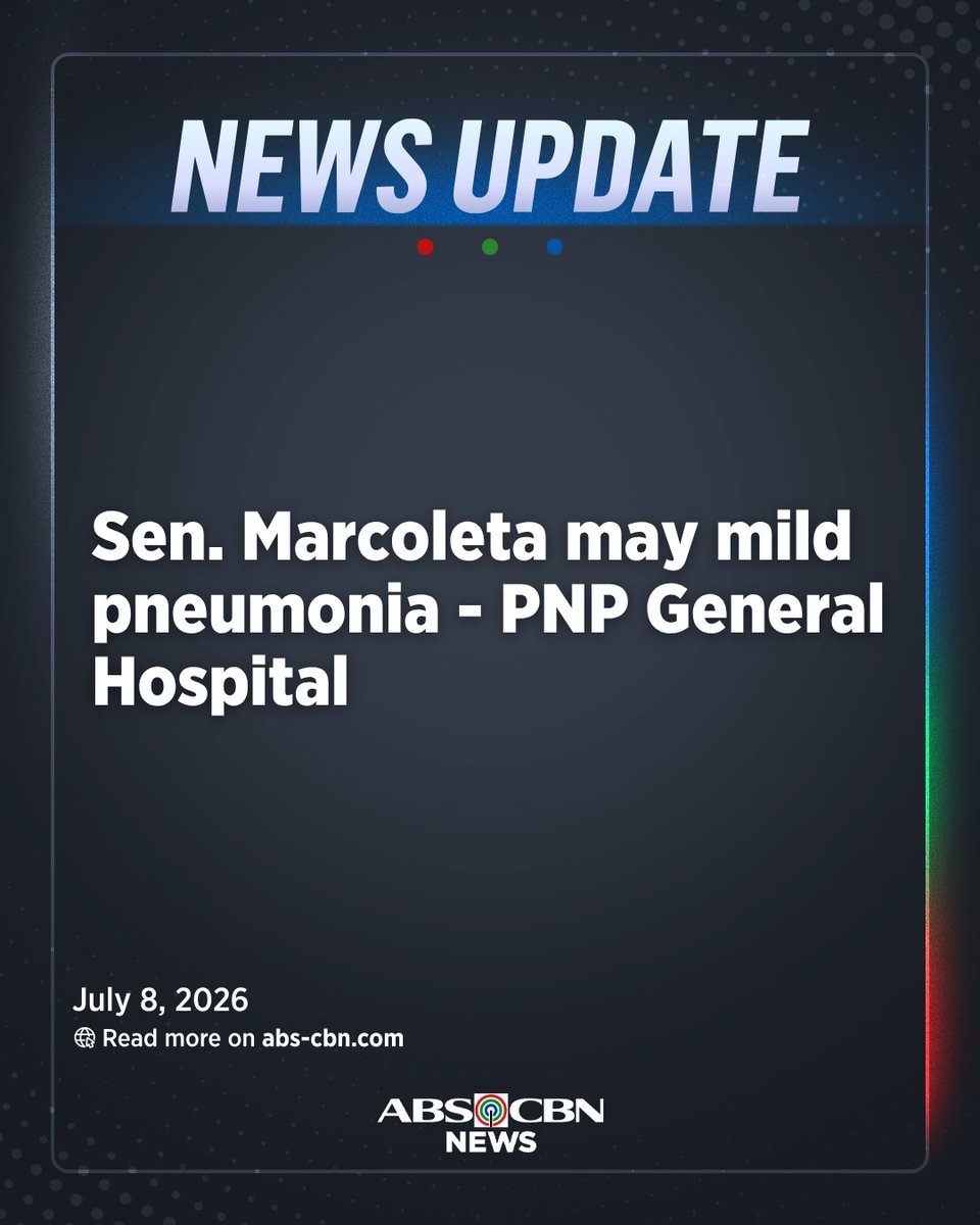 ABSCBNNews's tweet photo. Lumabas sa chest X-ray ni Sen. Rodante Marcoleta na mayroon siyang mild pneumonia, maliban pa sa hypertension, ayon sa PNP General Hospital.

Inireklamo ng senador ang pananakit ng kanyang dibdib at altapresyon pagkatapos niyang maaresto noong Lunes.

Sa ngayon, hindi pa rin siya fit o maaaring ibiyahe at posibleng abutin hanggang bukas bago makumpleto ang ilan pang pagsusuri. | via @_KarenDeGuzman

BASAHIN: https://t.co/9H5spRjGx3