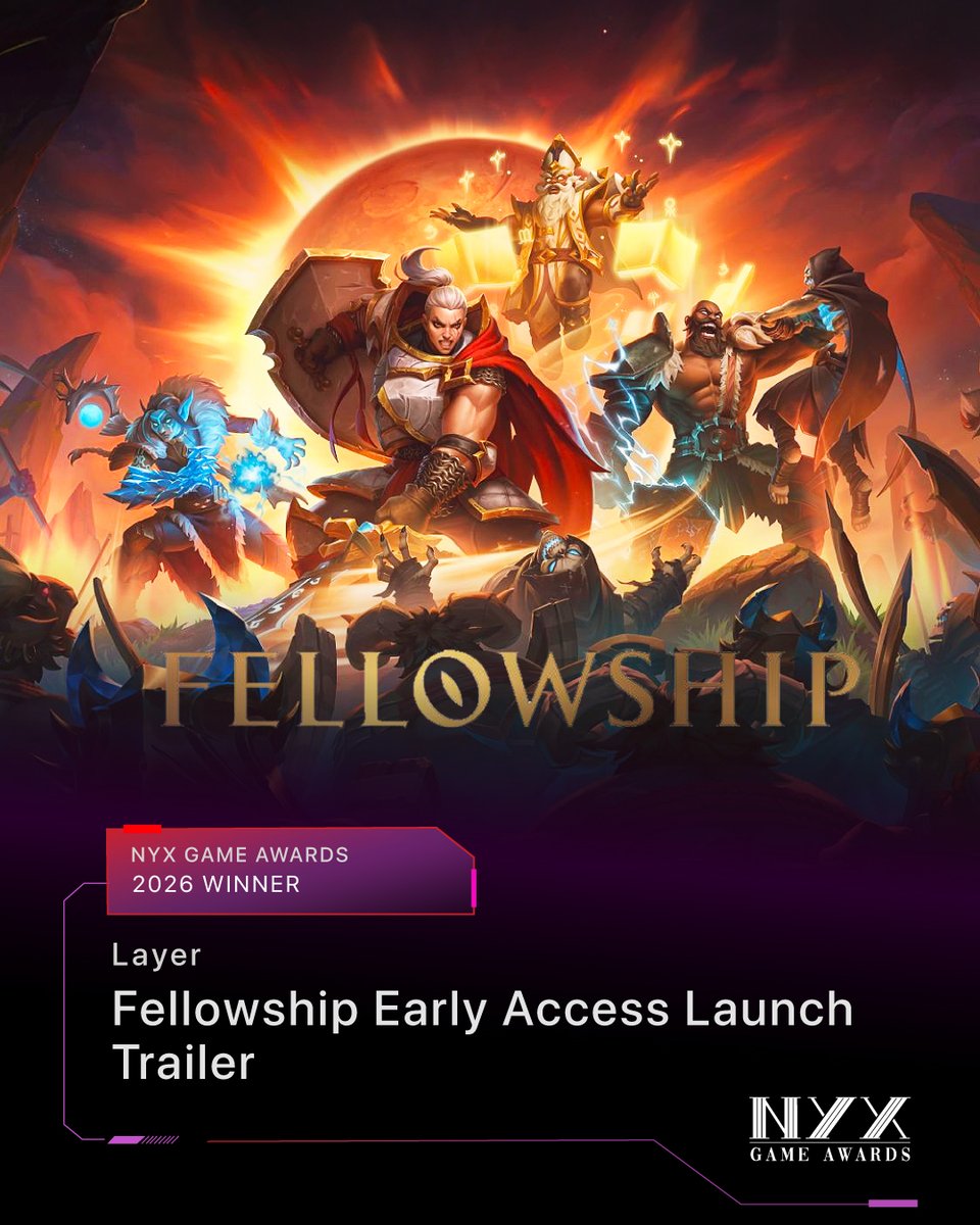 nyxgameawards's tweet photo. ๐๐๐๐ ๐๐ข๐ง๐ง๐๐ซ ๐๐ข๐ ๐ก๐ฅ๐ข๐ ๐ก๐ญ ๐ฎ
Fellowship Early Access Launch Trailer by @layermedia
Winner's Page: https://t.co/2pTRlb7TwI
๐ Link in bio for details
#NYXGameAwards #GameAwards #GameTrailer #TrailerProduction #GamingVideo #CinematicGaming #VideoGameMarketing #GamePromotion #StoryDrivenGames #InteractiveEntertainment #CreativeGameplay #GamingInnovation