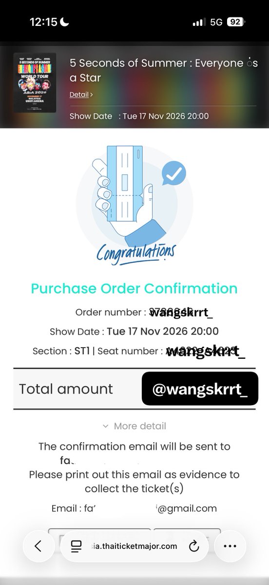 wangskrrt_'s tweet photo. WTS 5SOS in KL 
17 November 2026 (day 1)
2x cat3 standing
rm455 for 1 (original price including fees)

ticket bought under my name

#WTS #LFB #5SOSinKL #5SecondsofSummerinKL #5SOS #5SecondsofSummer https://t.co/Xm6TZhj9HA