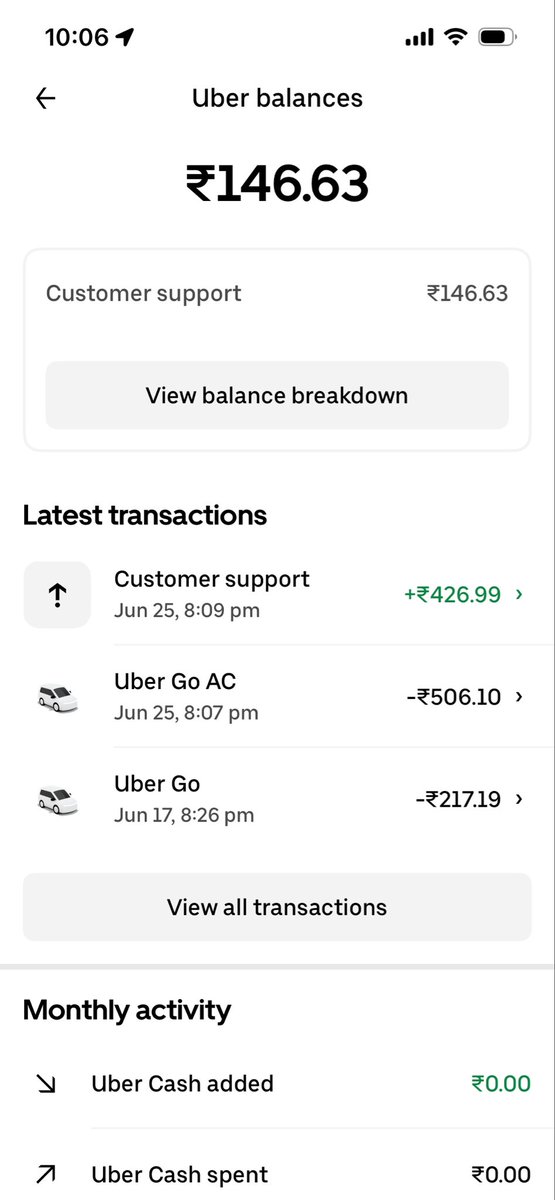 52f9387237d1496's tweet photo. @Uber @Uber_Support @Uber_India I have been trying to highlight constant issues. Today again when I opened my uber app to book a ride, my wallet had 426/- &amp; the moment i tried booking  wallet amount suddenly got changed to 146/- . Sudden reduction of 300/- (god knows for what). https://t.co/5FOY0sy8ma