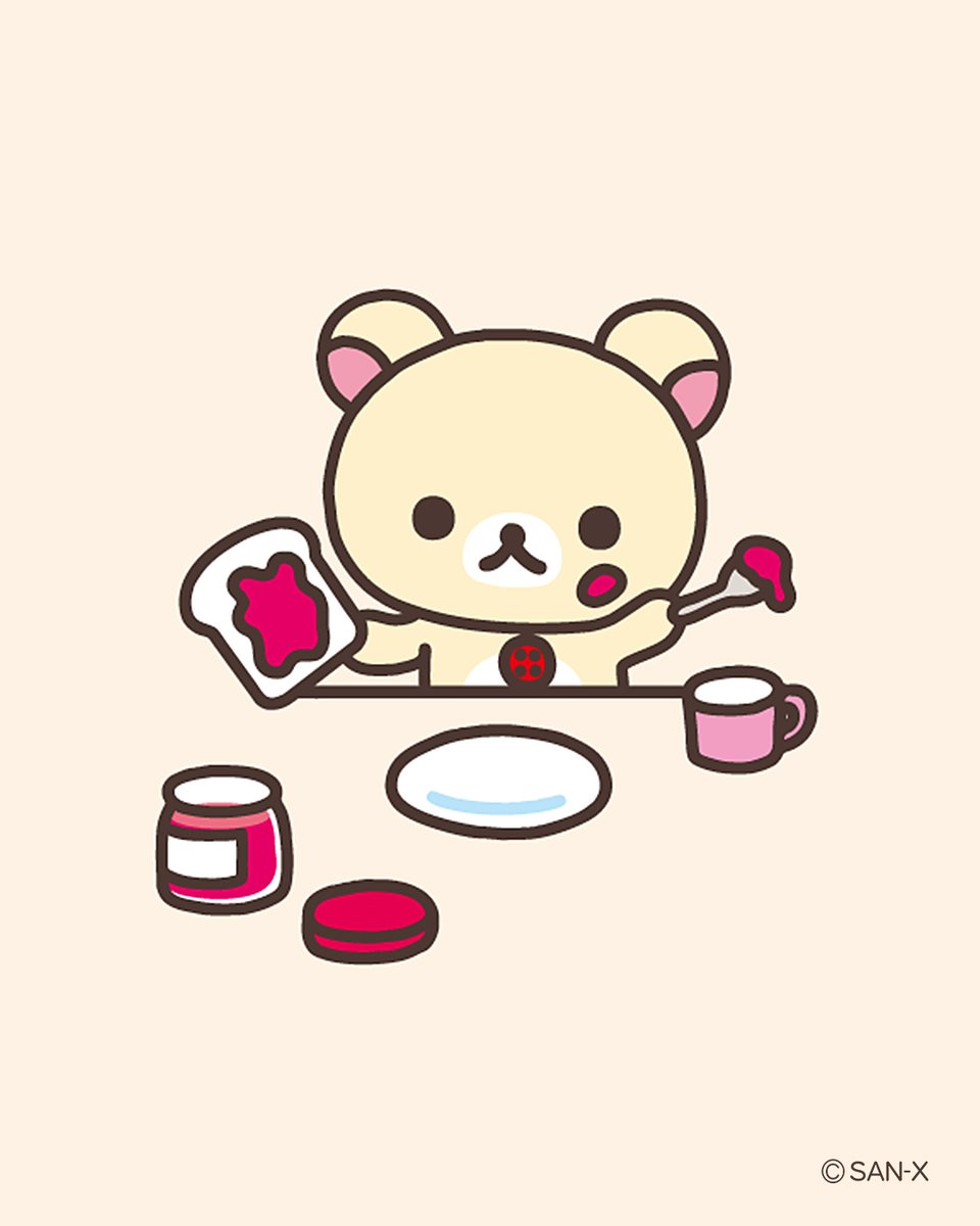RilakkumaUS's tweet photo. My favorite strawberry jam🍓  
I spread it on so nicely—totally satisfied!

#Rilakkuma #sanx #sanxoriginal #rilakkumaglobal https://t.co/P0GCC3SXT7
