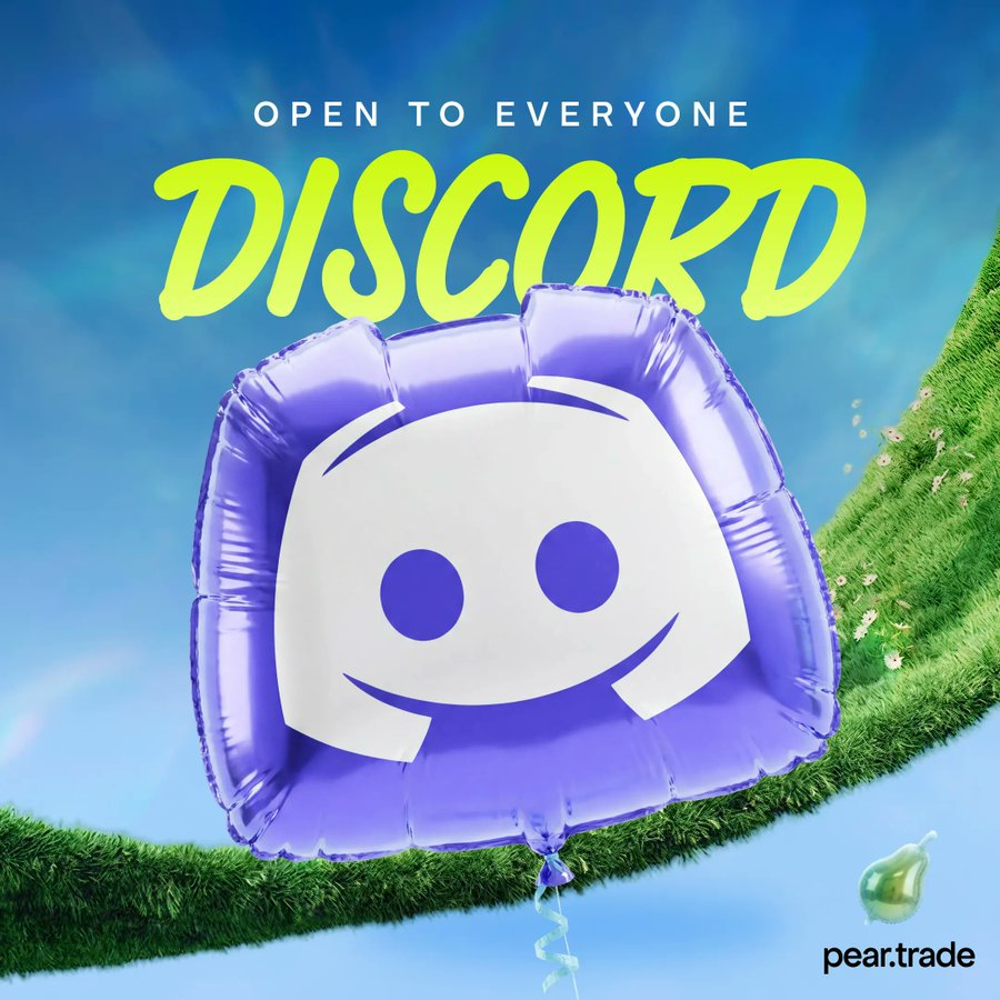yahna430's tweet photo. he future of trading is social.  That's why we're now opening up the Pear Discord to everyone.  See you inside.  https://t.co/Xqa3ksKsVg open for everyon, join now

@tradeonpear https://t.co/alGaGhON6d