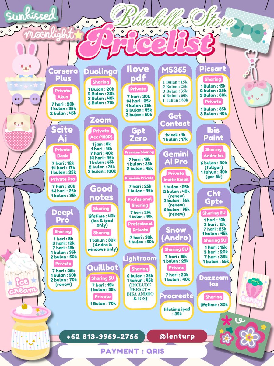 prolifidc's tweet photo. ⓘ 𓈄᳸  🎀⭐️ ₊ ⋮⋮  lagi need apa? ♡ ๑ kedai mungil ini avail yang kamu butuhin ౿ ⊹ 🍀🥣 𖠗  haloo kak ʚ ˚ ⊹ ꒰  welcome 🍭 。jajan eypipi premiyum di aku ⸝⸝ 𓇼 🍮 ◍ 🧸🧩 ₊˚⊹ 

. . ♡ ⑅ 💬 testi : https://t.co/7mkaUYrjWi…
. . ♡ ⑅  💌 order : https://t.co/LsZOqN4igG https://t.co/epGEyqD8vz