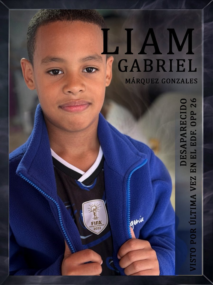 WarSword__'s tweet photo. #Desaparecido 𝐂𝐨𝐧𝐭𝐢𝐧𝐮𝐚𝐦𝐨𝐬 𝐞𝐧 𝐥𝐚 𝐛𝐮́𝐬𝐪𝐮𝐞𝐝𝐚 de Liam Gabriel Márquez Gonzales, un pequeño de 7 años de edad. 

Rescatado y última vez visto en el Edificio OPP 26 los cocos, Torre I, cercano a la panadería Notre.

Actualmente desaparecido. https://t.co/Wcm0kwI0up