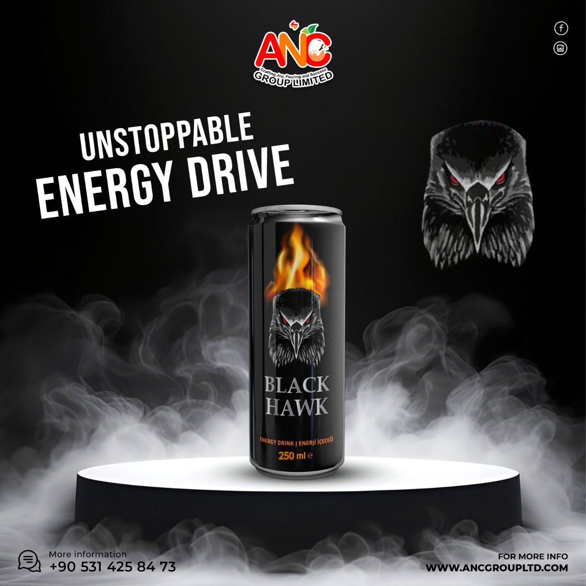 ANCGROUPLIMITED's tweet photo. Unstoppable energy starts with ANC Group Limited’s Black Hawk Energy Drink 250ml ⚡ Built for distributors, retailers, and energy drink lovers.🔥

#ANCGroupLimited #BlackHawk #EnergyDrink #250mlCan #RetailDrinks #DrinkDistributor #ReadyToDrink #WholesaleBeverage https://t.co/w7CtshNBPY
