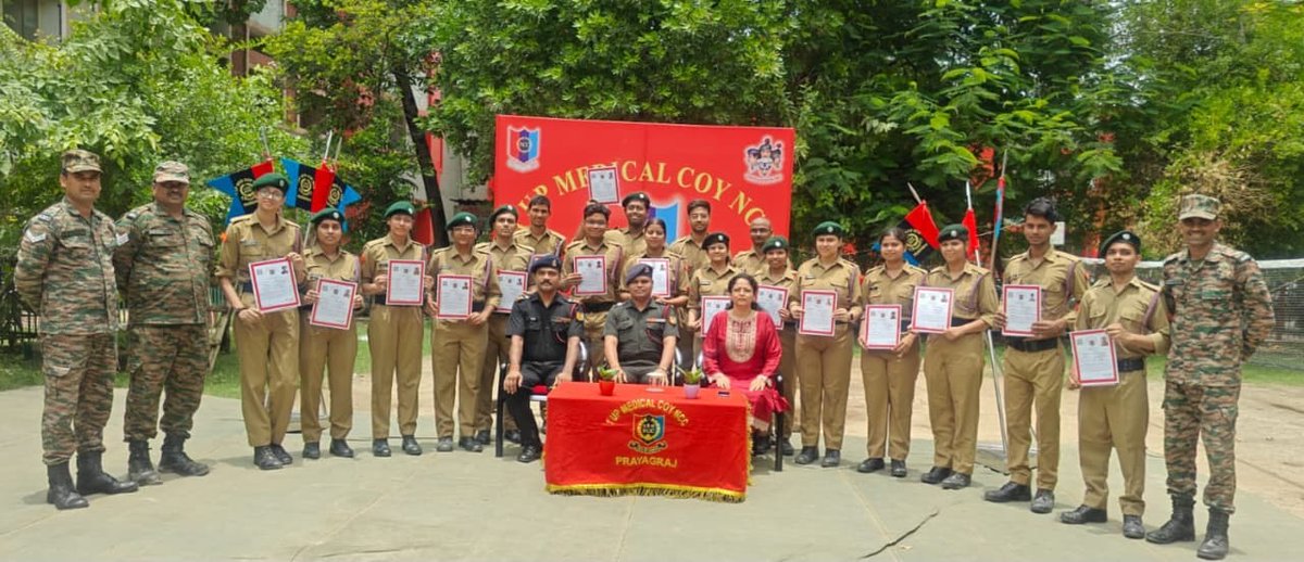mlnmcprayagraj's tweet photo. #MeUP@MLNMC: Proud moment to share: "Discipline add laurels to Journey of life" Apart from academics MBBS students as cadets cleared NCC "B & C Certificate" exam- Ready to serve nation. https://t.co/V2A0x5GMSe