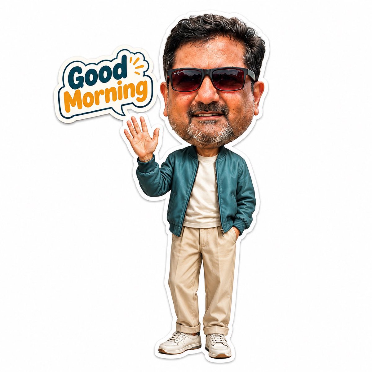sameergadve's tweet photo. @azed_ai We can go further and create these stickers.

Prompt is simple : Now create multiple daily conversation stickers for WhatsApp using this image we can change the clothes for each sticker. https://t.co/jvlaLGJigM