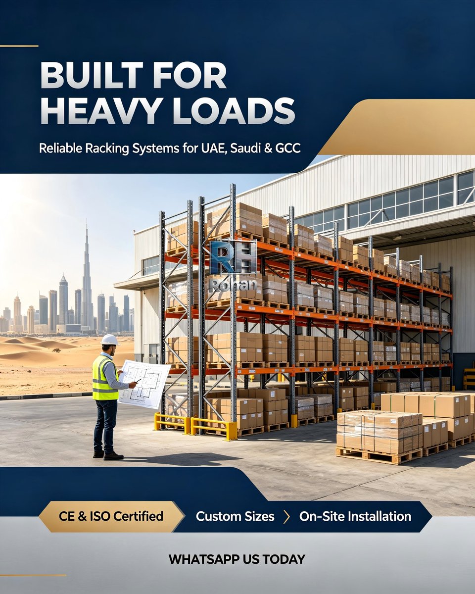 jess27411's tweet photo. Every Warehouse is Unique. Your Storage Solution Should Be Too.
We specialize in custom-built storage racking solutions for businesses across customers.
Whether you need？
#CustomRacking #WarehouseDesign #StorageSolutionsME #GCCLogistics #SaudiIndustrial  #PalletRack https://t.co/w9dr6WUhsB