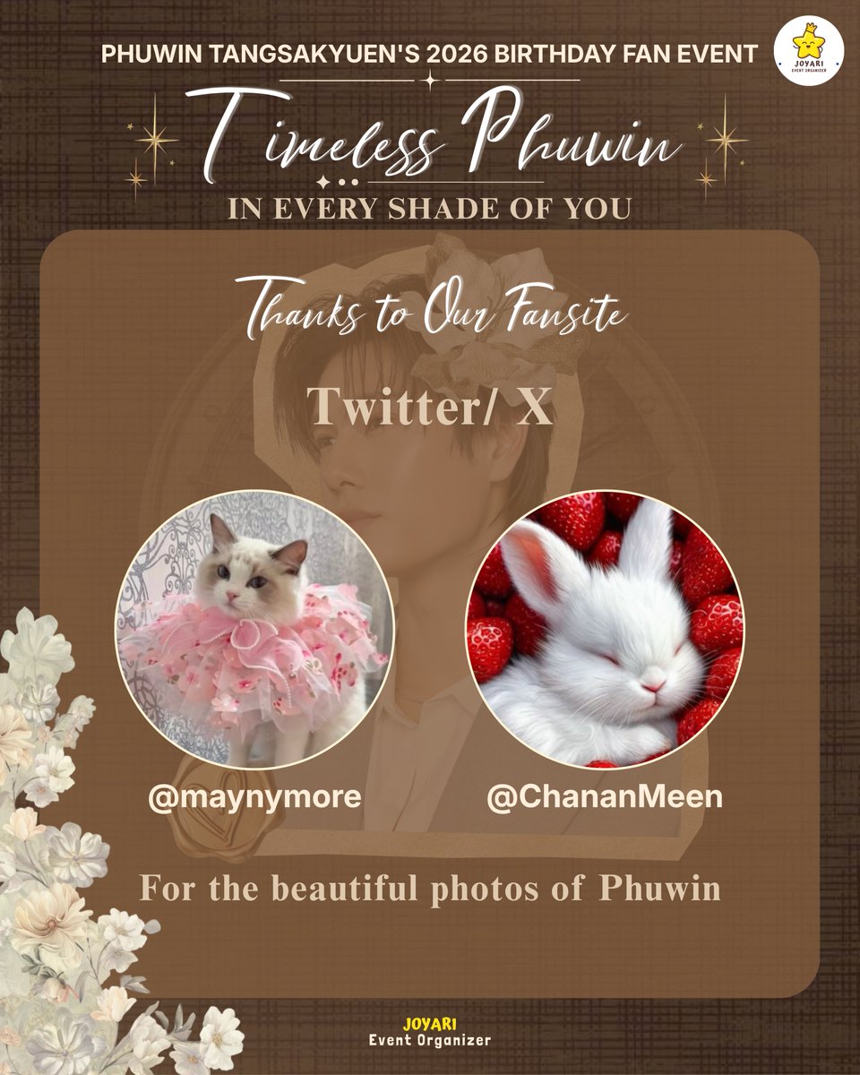 joyarievent's tweet photo. 🤍BIG THANKS to all sponsors, support &amp; media partners who have supported Timeless Phuwin; in Every Shade of You by JOYARI 🌟

See you on our next event!
 
Thank you to : @maynymore 

#TimelessPhuwin #PhuwinTangsakyuen #winniethephu #ภูวินทร์ตั้งศักดิ์ยืน #joyari https://t.co/ijrsmIl2eY