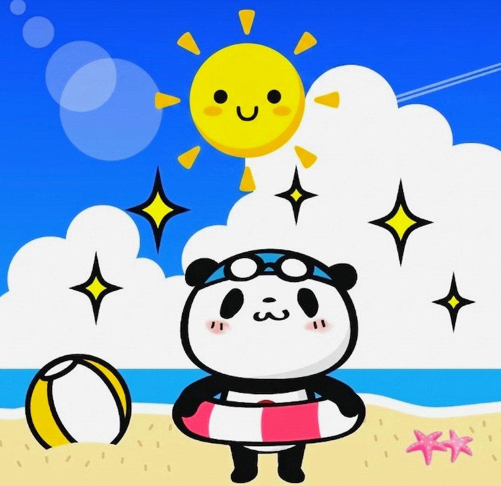 【HAPPYちび姫ランドさま】可愛い可愛い【パンダちゃん♡】 九州、中国四国、近畿☀ 梅雨明けだ〜🙌 めちゃ暑いね🌻夏到来😁 ＃お