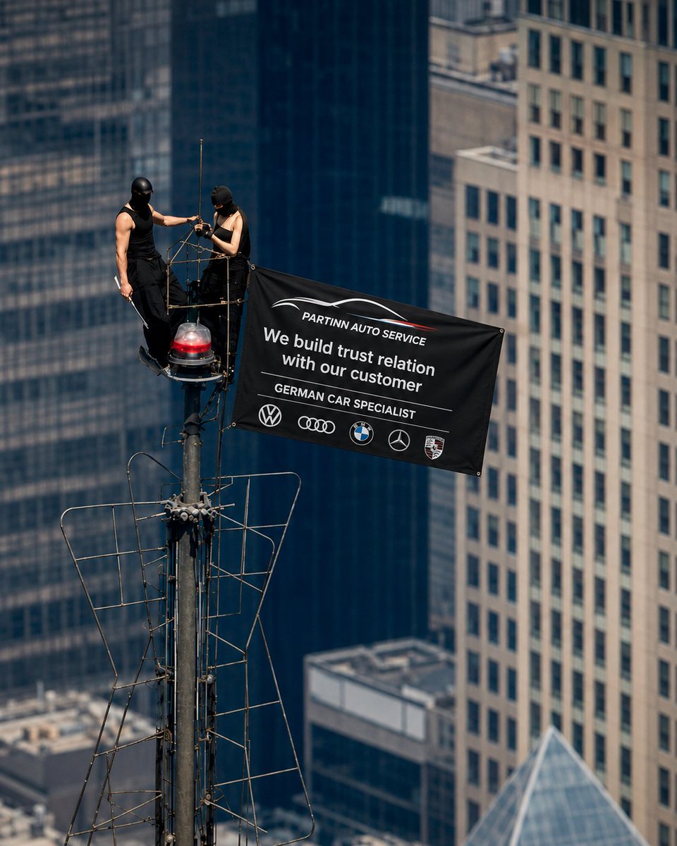 PartinnAuto's tweet photo. 🚩 No, we didn't climb this high just to say hello! 😄

We climbed up to let everyone know one thing...

At Partinn Auto Service, we build trusted relationships with our customers. ❤️🚗

📍 Warehouse 44, Dubai Investment Park 2 (DIP 2), Dubai

💬 WhatsApp: +971 52 296 5483 https://t.co/toqCwKLCfc