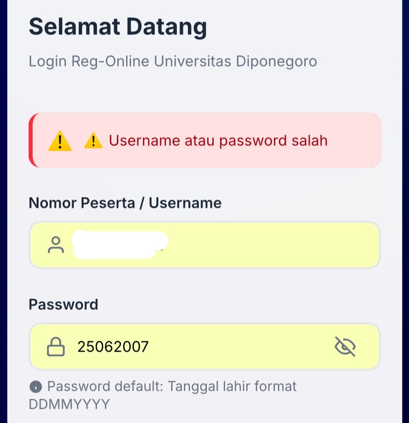 ccanieys's tweet photo. adakah yg sudah registrasi undip? ko aku muncul tulisan salah mulu kenapa ya ada yg tau kah?! #um #undip https://t.co/z5NRO4YNEN