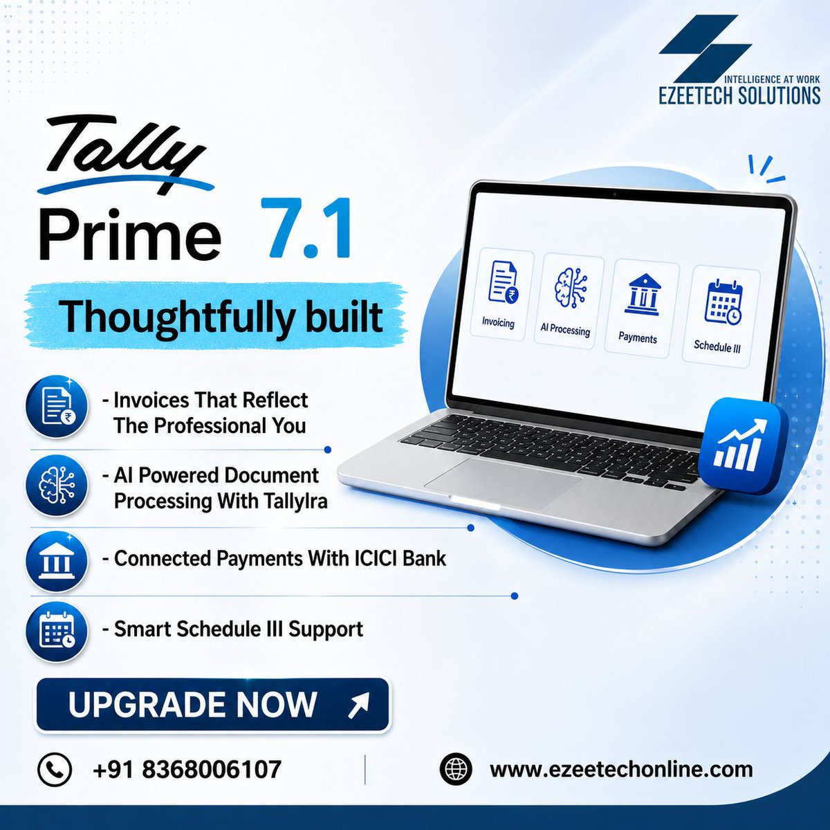 ezeetechonline1's tweet photo. Upgrade to TallyPrime 7.1 β Thoughtfully Built for Modern Business AI-powered document processing, connected payments, and smarter compliance support.
+91 8368006107
#tallyprime #EzeetechSolutions #BusinessSoftware #tally #accountingsoftware #GST #digitalbusiness #UpgradeNow https://t.co/GnbuGCijYZ