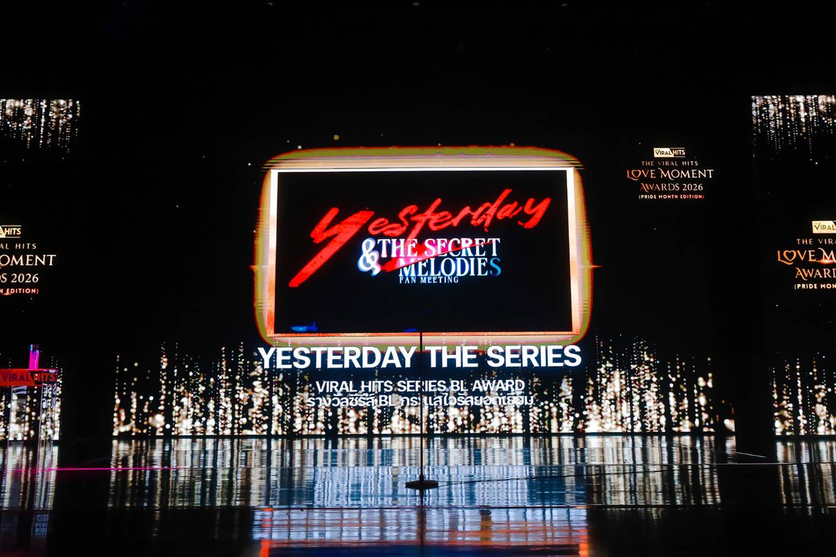 STARSOCIETY_TH's tweet photo. สมศักดิ์ศรีผลงานคุณภาพแห่งปี! WeTV Original “Yesterday รอยรักวันวาน” คว้ารางวัลซีรีส์ BL กระแสไวรัลยอดเยี่ยม
จากเวที “The Viral Hits Love Moment Awards 2026”
https://t.co/DWPoy47f3G 

#Yesterdayรอยรักวันวาน 
#YesterdayTheSeries
#WeTVth #WeTVOriginal 
#FortPeat https://t.co/wDRoitgll3