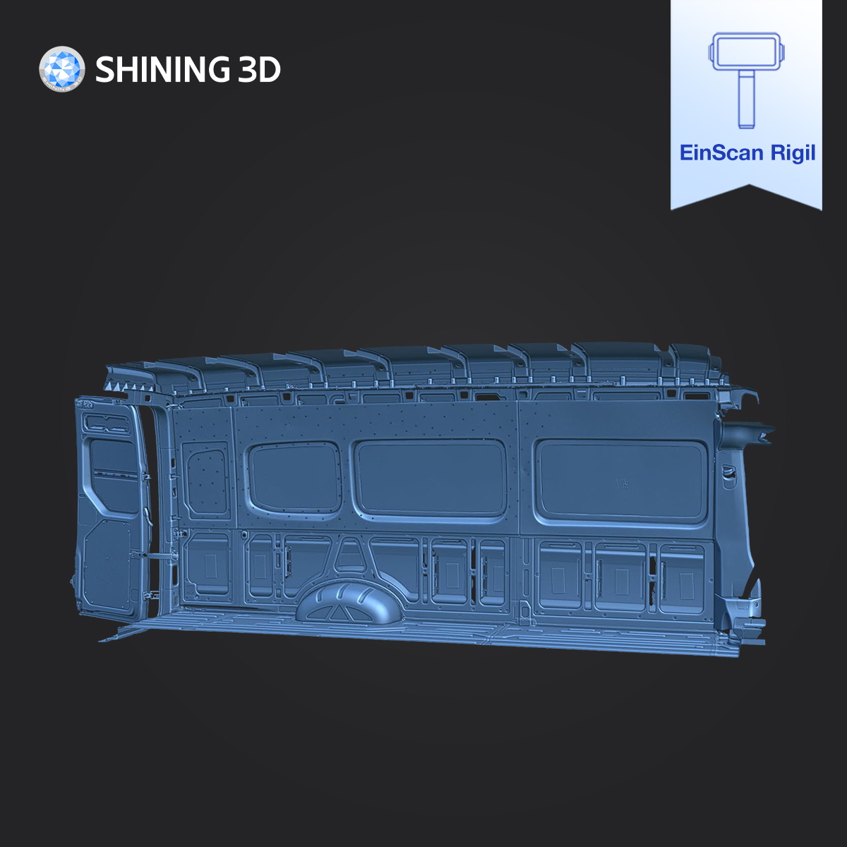 Shining3D's tweet photo. Scanned a L5H3 van with EinScan Rigil and the whole process was wireless.
Scan details:
• Resolution: 1.0 mm
• Scan Mode: 50 Crossed Laser Lines
• Size: 5933 × 2055 × 2257 mm
• 114 GB project to 4.7 GB mesh
Huge thanks to @Seftin Güler for sharing.
#EinScanRigil #DataSharing https://t.co/aSabb5PtFg