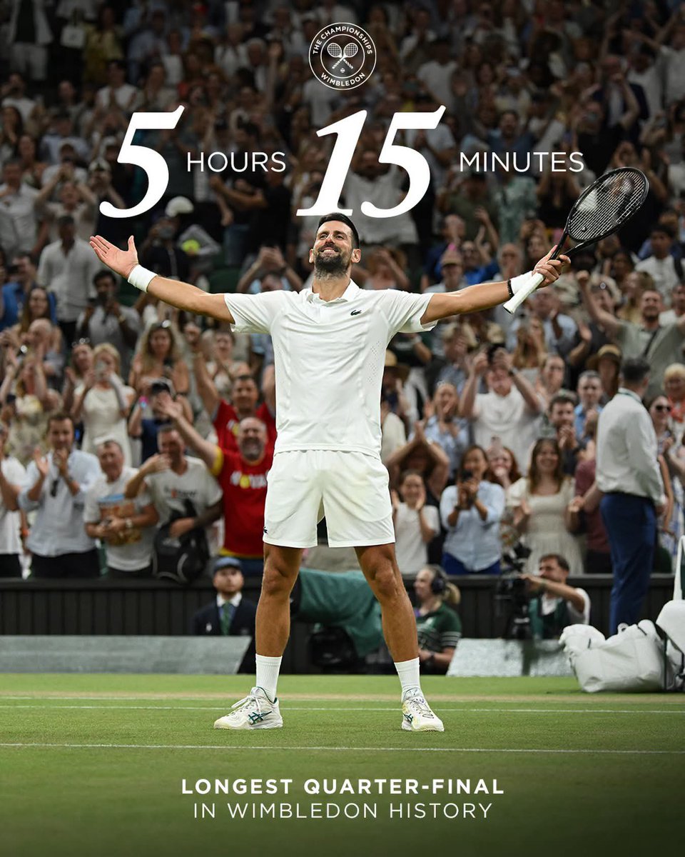 AnjaWeberXIII's tweet photo. Djokovic is very honest. In his press conference, he said his biggest challenge in preparing for his semifinal match against Sinner is for his body to recover as much as possible.

To beat Djokovic, you must beat him. In other words, he gives you very few points. You must earn what you get. That puts tremendous pressure on opponents.

Physically, he is prepared, yes. But it is the mental game where he is strongest. It is like going up against steel. He does not bend and he does not break.

Auger-Aliassime played very well. But to win, he needed to be more aggressive. He was reacting to Djokovic and always playing from behind. Even with the age gap, few can defeat Djokovic.

Djokovic is born to be a GOAT 🐐
It is not simple, but it is achievable with such mentality, as it is the power to win. 🏆

Go Nole ❤️