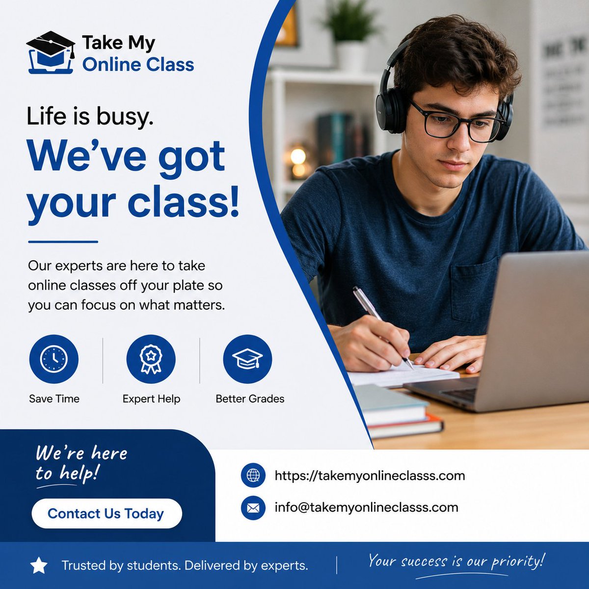 myonlineclasss's tweet photo. Life is busy. We've got your class!
https://t.co/LMu2ssqct0 #takemyonlineclassforme #takemyonlinecourseforme #domyonlineclasses https://t.co/QNeGBqf13L