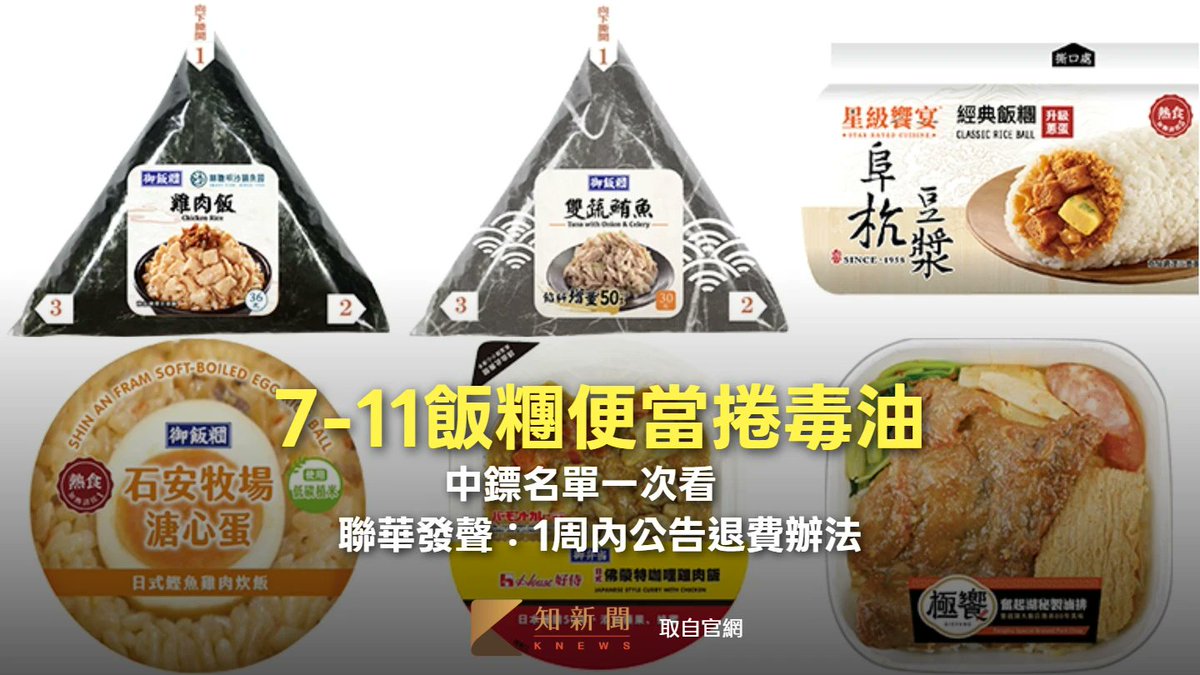 haruotpe's tweet photo. 台湾で大きな社会問題になってる発癌性食用油を使用していた商品リストが公表された。
今まで7-11でよく買って食べてたのばかりで笑ったけど、台湾旅行中食べたことのある日本人観光客も多いんじゃないかと。
今後、過去に買ったレシートで返金されるとかが話題になってるけど！ https://t.co/aXMJLVM0qn