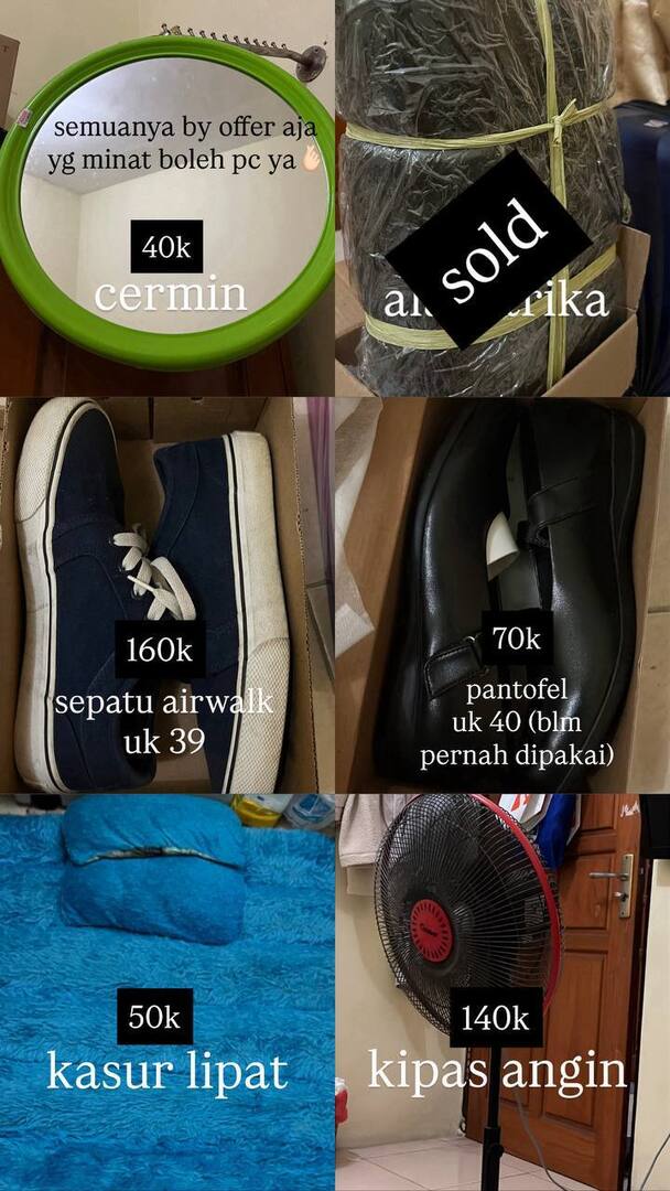ub_menfess's tweet photo. braw! yu abisin preloved barang kos an, open nego~ https://t.co/ERZBblwnG0