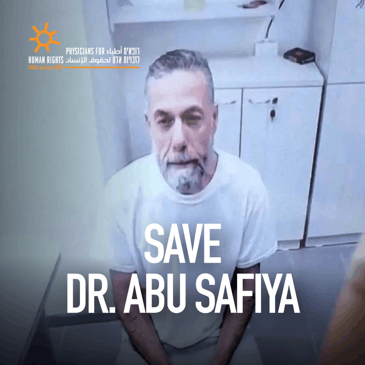 ManuPineda's tweet photo. 🇵🇸 Israel ya asesinó a un hijo del Dr. Hussam Abu Safiya.

Ahora está asesinando lentamente al propio Dr. Hussam Abu Safiya entre torturas, aislamiento y malos tratos.

No miremos hacia otro lado.

Si guardamos silencio hoy, mañana será demasiado tarde.

#FreeDrHussamAbuSafiya #Gaza #StopGazaGenocide #BoicotIsrael #FreePalestine