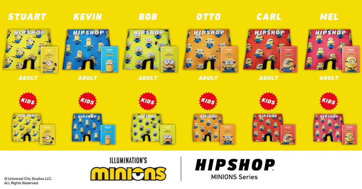 HipshopOfficial's tweet photo. ◼️◼️NEWS◼️◼️

この夏をもっとハッピーに
もっとカラフルに彩ろう！

「MINIONS(ミニオンズ) 」とアンダーウェアブランド【#HIPSHOP(ヒップショップ)】が初コラボレーション！ミニオンたちの世界観を詰め込んだ特別なコレクションを2026年7月10日(金)に発売 https://t.co/yAEhkyqICe @PRTIMES_JPより https://t.co/gr7QPIT9OS