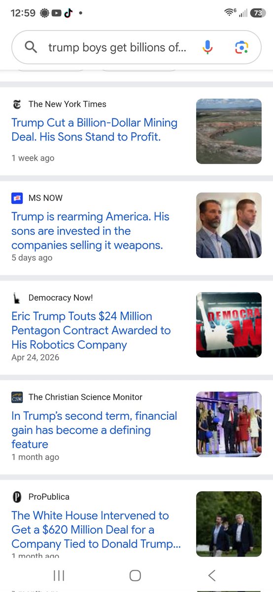 jrs546's tweet photo. @Mikebq2i @Robb_Wheels @MahikRani50377 Educate yourself. Trump is creating policy or rolling back regulations to enrich himself. Not to mention giving contracts to companies his son's are heavily invested in. His corruption is staggering. https://t.co/nQu8ELTnGo