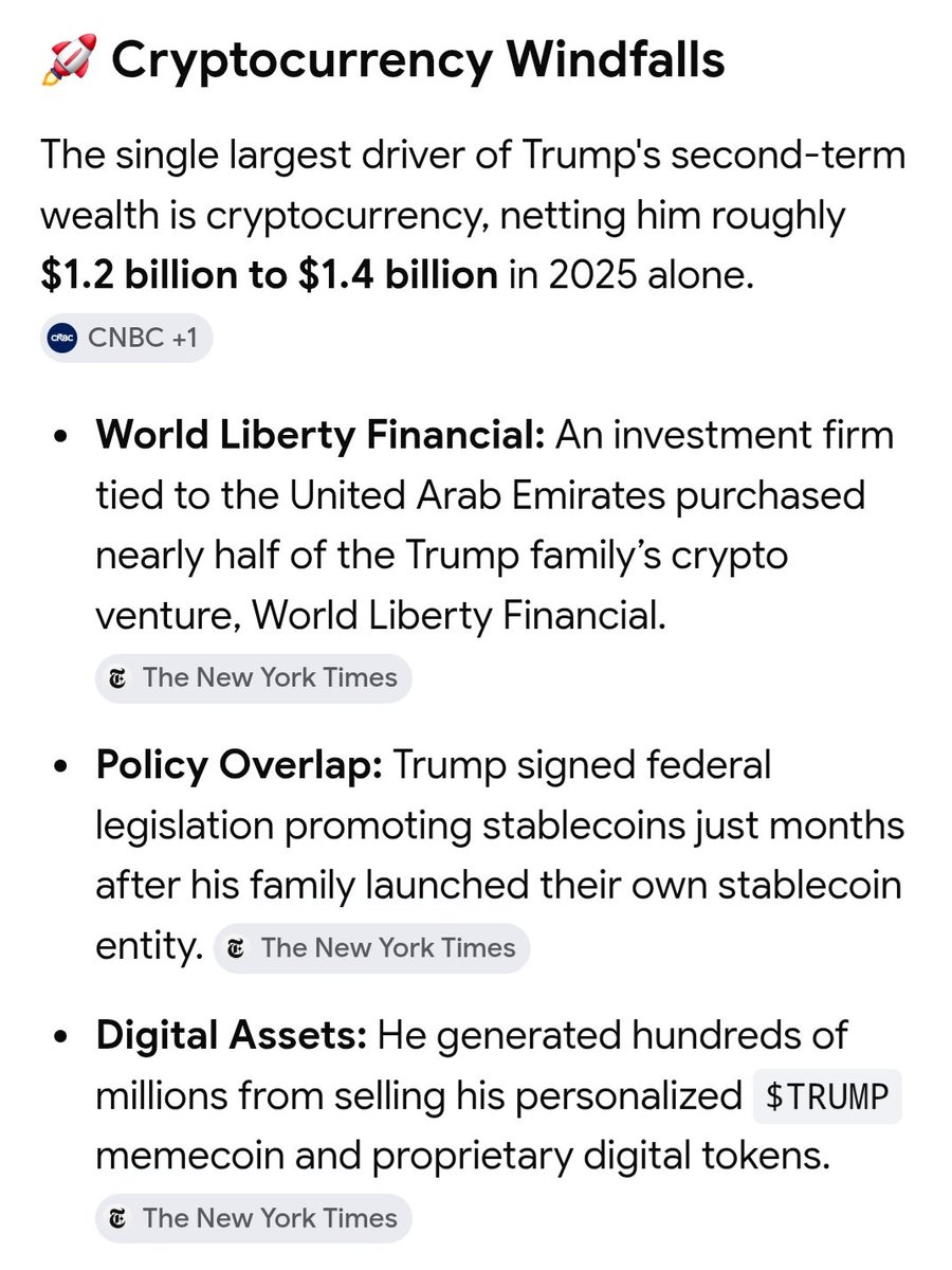jrs546's tweet photo. @Mikebq2i @Robb_Wheels @MahikRani50377 Educate yourself. Trump is creating policy or rolling back regulations to enrich himself. Not to mention giving contracts to companies his son's are heavily invested in. His corruption is staggering. https://t.co/nQu8ELTnGo