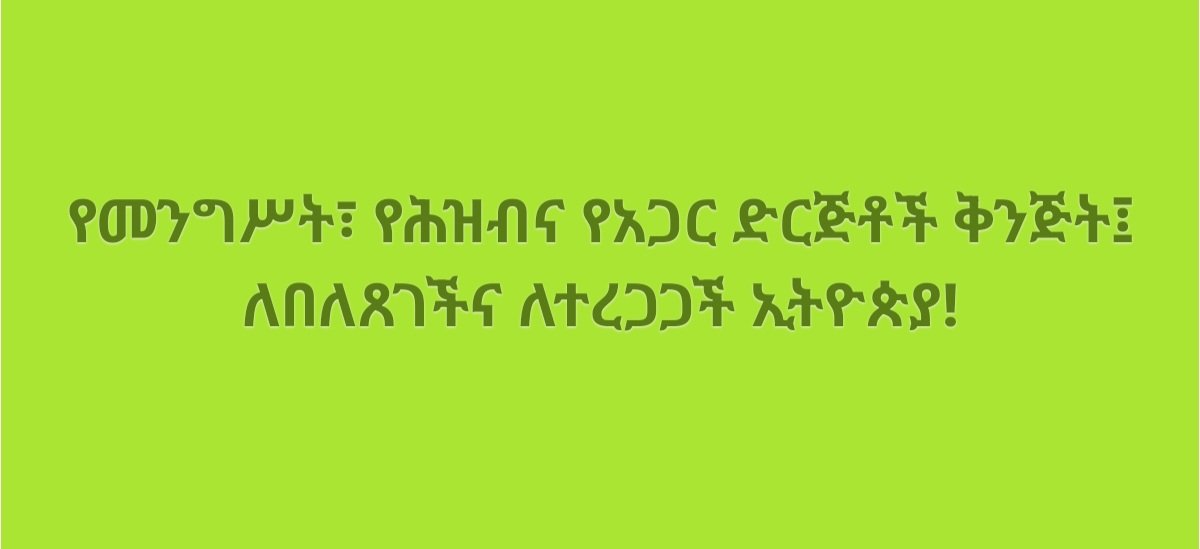 BirihanuMitin's tweet photo. የመንግሥት፣ የሕዝብና የአጋር ድርጅቶች ቅንጅት፤ ለበለጸገችና ለተረጋጋች ኢትዮጵያ!

የ2019 አዲስ በጀት ዓመት የጋራ ጥረታችንን የሚጠይቅ ልዩ ዓመት ነው። https://t.co/J5LiFdvjr8