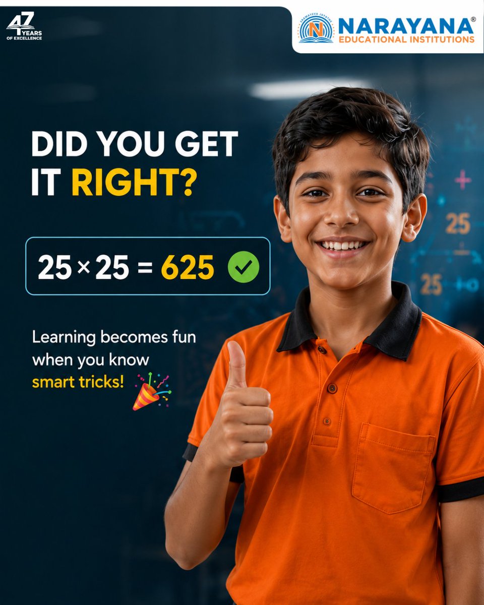 NarayanaProdigy's tweet photo. 🧮✨ Math 2.0 Day🎯
🧠 Challenge yourself, explore new patterns, and make learning fun every day!
Because every great problem solver starts with curiosity.
YourDreamsAreOurDreams💙
Team Narayana Prodigy----
#Math20Day #MathIsFun #LearningMadeFun #BrainTeasers #MathTricks https://t.co/f9Q1PGYVQh