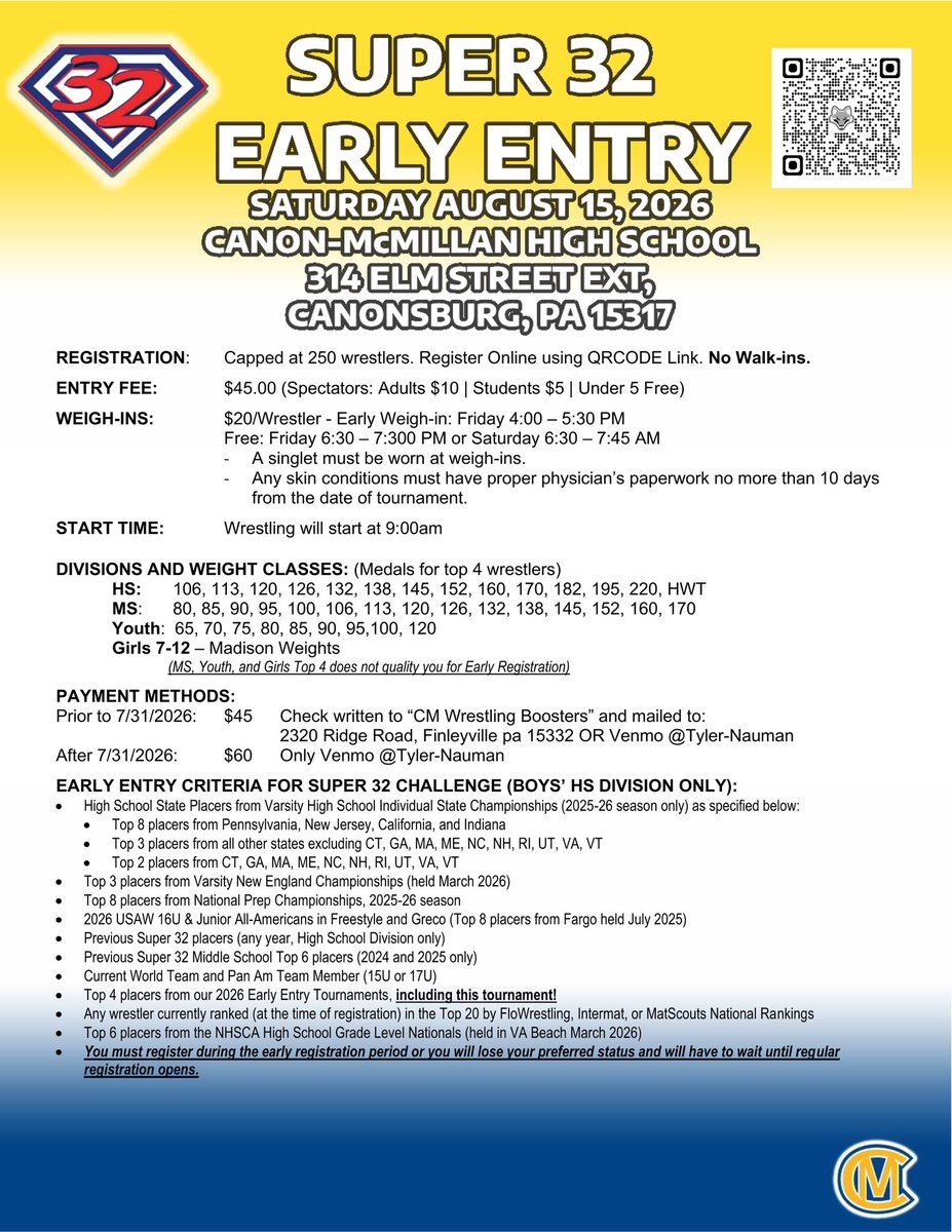 NaumanTyler412's tweet photo. After only opening registration just 2 weeks ago, the Western Pa Super 32 early entry tourney Saturday August 15th is over half way full. Don’t wait to register or you could miss this opportunity! 

Register here:

https://t.co/dNdxYBy9Po https://t.co/K1sViHfdDE