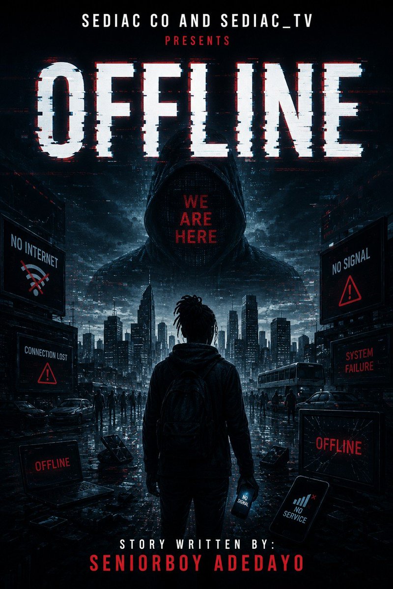 seniorboyade's tweet photo. OFFLINE IS COMING SOON!

A story of how AI and tech takes over the journey with solid investigation. 

Will be available on @storipodApp only.

Presented &amp; Powered By: @sediacco &amp; @SEDIAC_TV 
Storywritten by: @seniorboyade
Published by: @thebrainbooks

#OFFLINE #OL #COMINGSOON https://t.co/Ah60Cgvab0