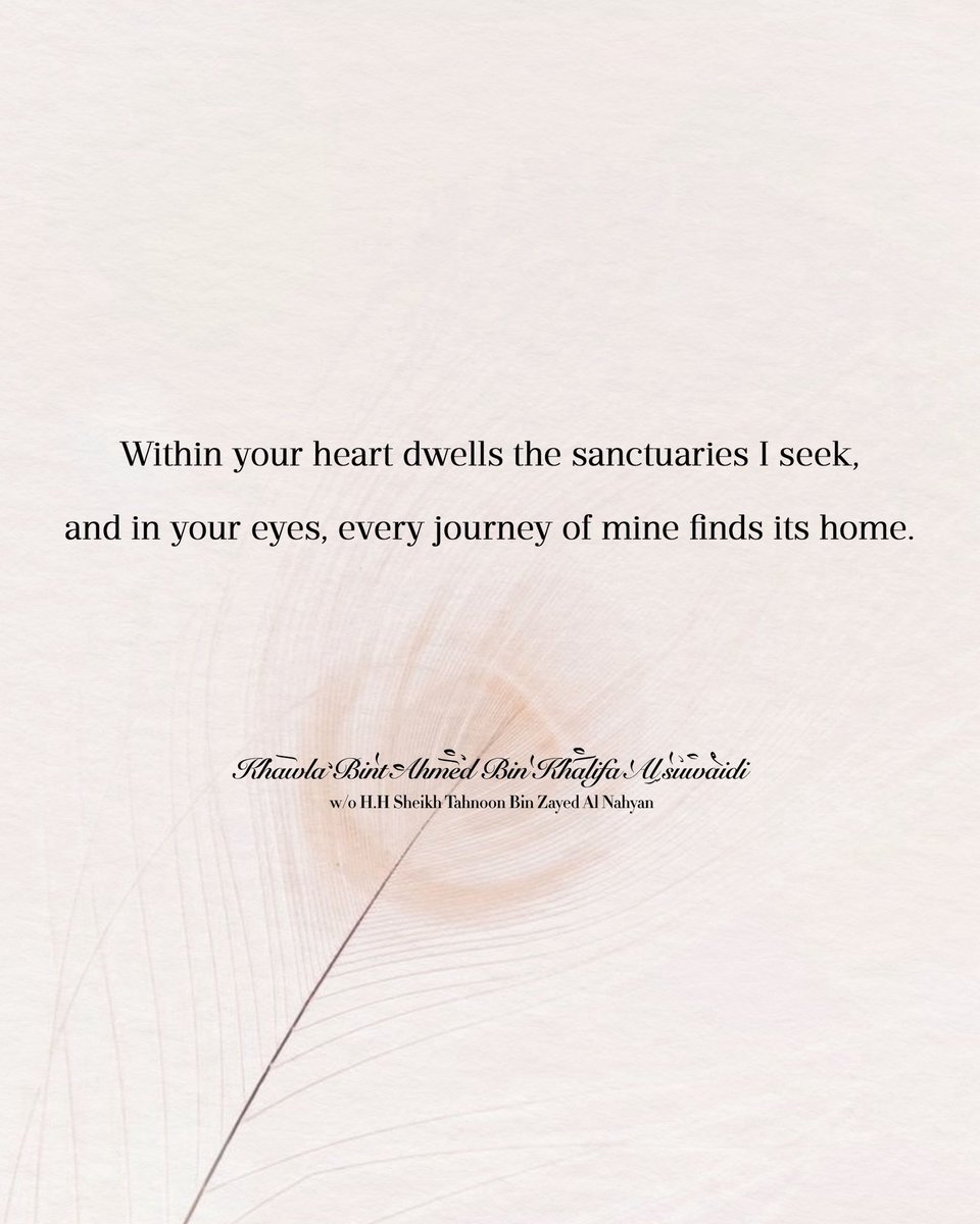 HHshkkhawla's tweet photo. أَجِدُ فِي قَلبِكَ سَاحَاتِ مَلاَذِي
وَأَجِدُ فِي عَينَيكَ قَرارَتِ رحَالِي

Within your heart dwells the sanctuaries I seek,
and in your eyes, every journey of mine finds its home.

#khawla_bint_ahmed https://t.co/PVtubNRTyW