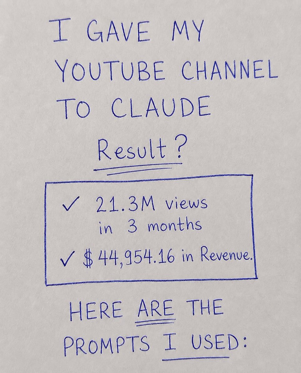 aitrendz_xyz's tweet photo. This is craaaaazy! 😱

Claude took over a YouTube channel... and the results are insane

Copy these 4 prompts right now👇 https://t.co/TctsReyKhG