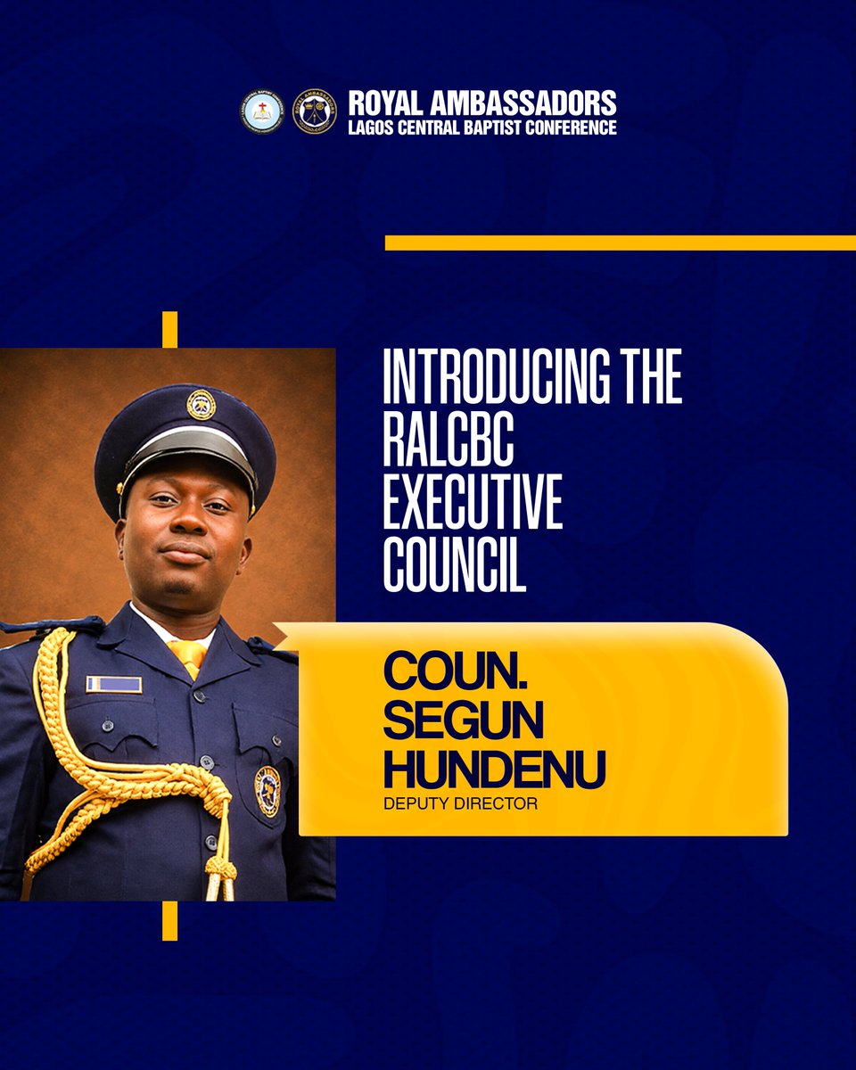 RALagosCentral's tweet photo. Coun. (Pleni.) Adegoke Adewoye Abiodun (Director)
"Vision in his heart. Excellence in his hands. Leading the Conference with purpose, passion, and Kingdom impact."
Coun. (Pleni) Segun Hundenu (Deputy Director)
"The strength behind the vision, steady, dependable, and always ready" https://t.co/uk4Hj60NJg