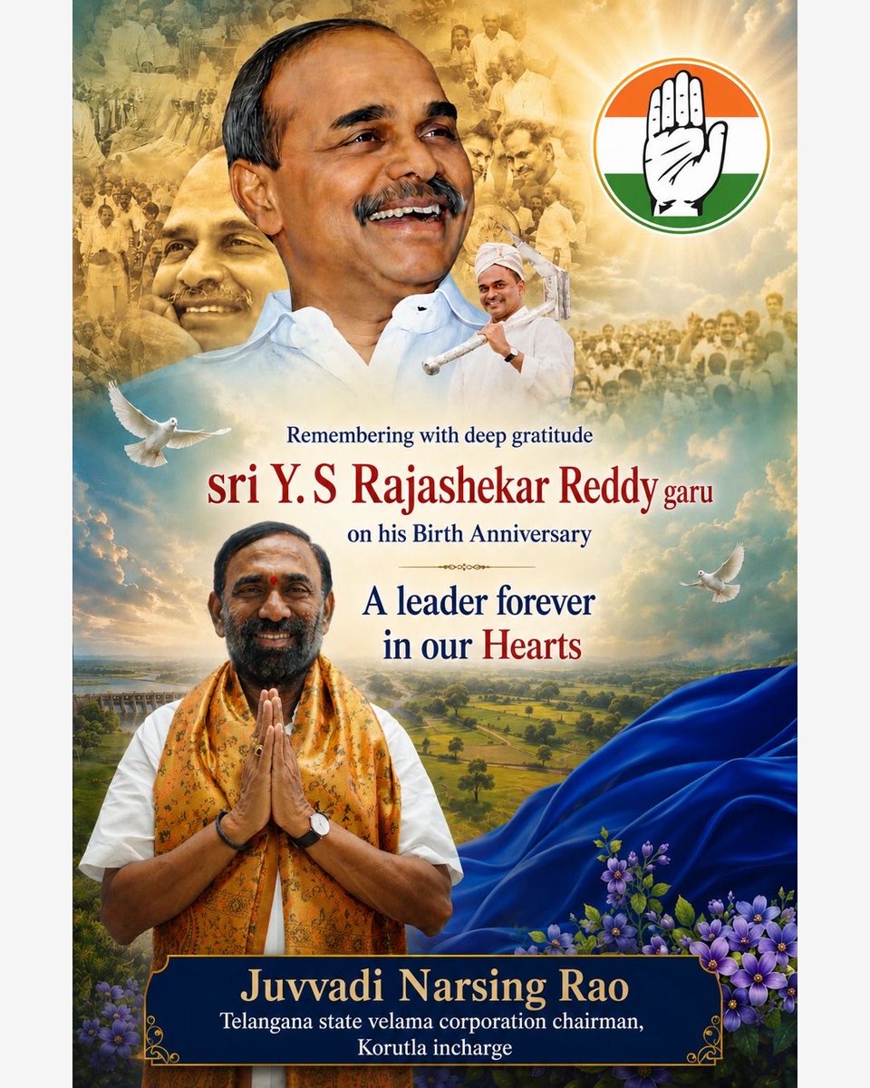 juvvadii's tweet photo. YSR lives on. His legacy is historical. His commitment to uplift the underprivileged is remarkable. #ysrliveson @INCTelangana #juvvadinarsingrao https://t.co/8WNCiCQY1g