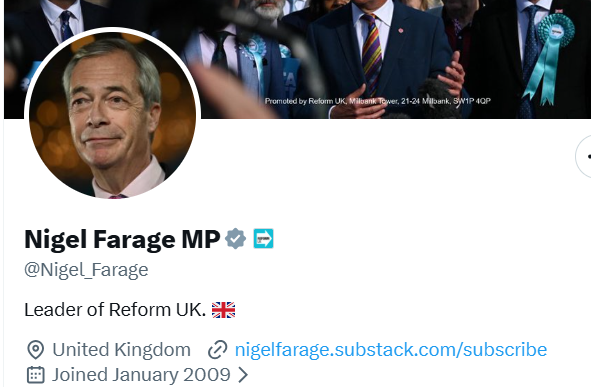 reformexposed's tweet photo. So @Nigel_Farage has resigned as an MP, and despite this he's posting under the banner of Nigel Farage MP.

As a non-MP he is in breach of Parliamentary privilege.

We call on the @HoCStandards taking action.

There's 2 laws he could fall fould of too: Passing yourself off as an MP constitutes fraud. In addition to this, it could be interpreted as Undue Influence.