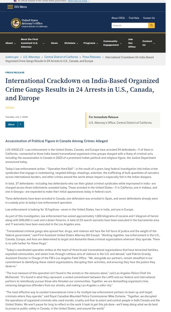 TheIndUSTech's tweet photo. 🇮🇳🇺🇸 India–U.S. Updates | July 8
• Indian Embassy in Washington renewed its $1.8 million lobbying contract with #SHW Partners LLC through April 2027.
• India retained U.S. Coast Guard QUALSHIP 21 status after Indian-flagged ships recorded zero detentions at U.S. ports for three consecutive years.
• The U.S. Department of Justice announced Operation Hard Ball, charging 37 defendants and arresting 24 individuals linked to three India-based transnational organized crime syndicates.
• Commerce Minister Piyush Goyal met Google executives to discuss AI adoption, digital skilling, and technology solutions for MSMEs, startups, exporters, and local businesses.
#IndiaUS #IndiaUSRelations #AI #Trade #Maritime #Security