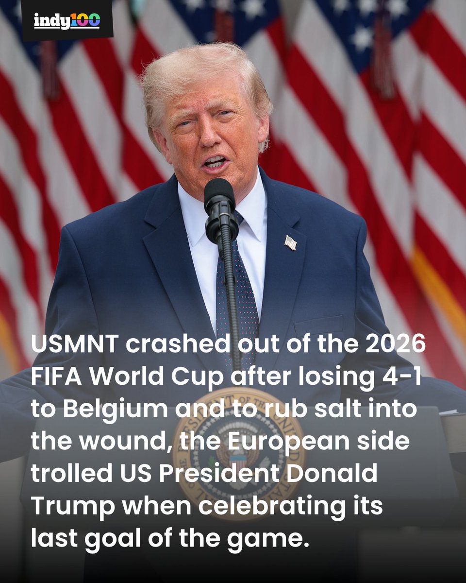 indy100's tweet photo. Belgium mock Donald Trump dance 🇧🇪

Belgium players seemed to celebrate the final goal in their 4-1 win over USMNT by mocking US President Donald Trump's dance.

#DonaldTrump #Belgium #USMNT #WorldCup #FIFAWorldCup

https://t.co/umPUT9M2O7 https://t.co/daNG6ldXyN