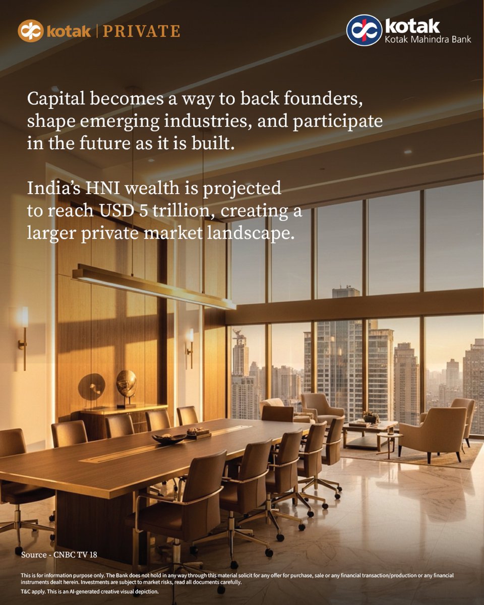 Kotak_pvt's tweet photo. For UHNIs &amp; family offices, startup investing is a long-term play shaped by vision, risk appetite and goals.

Explore how venture investing can align with long-term intent and impact.

Read more: https://t.co/FfXKsjmdHP

#InsightOut #KotakPrivate https://t.co/i5iQT83RkE